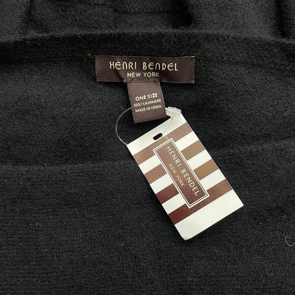 Henri Bendel 100% Cashmere Boatneck T Cape Sweater Black One Size - Picture 8 of 8